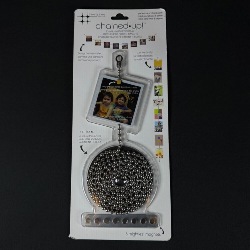Chained Up ball chain magnet picture display by Three by Three Seattle new